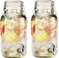 Set of 2 Glass Beverage Dispensers with Spigot S276
