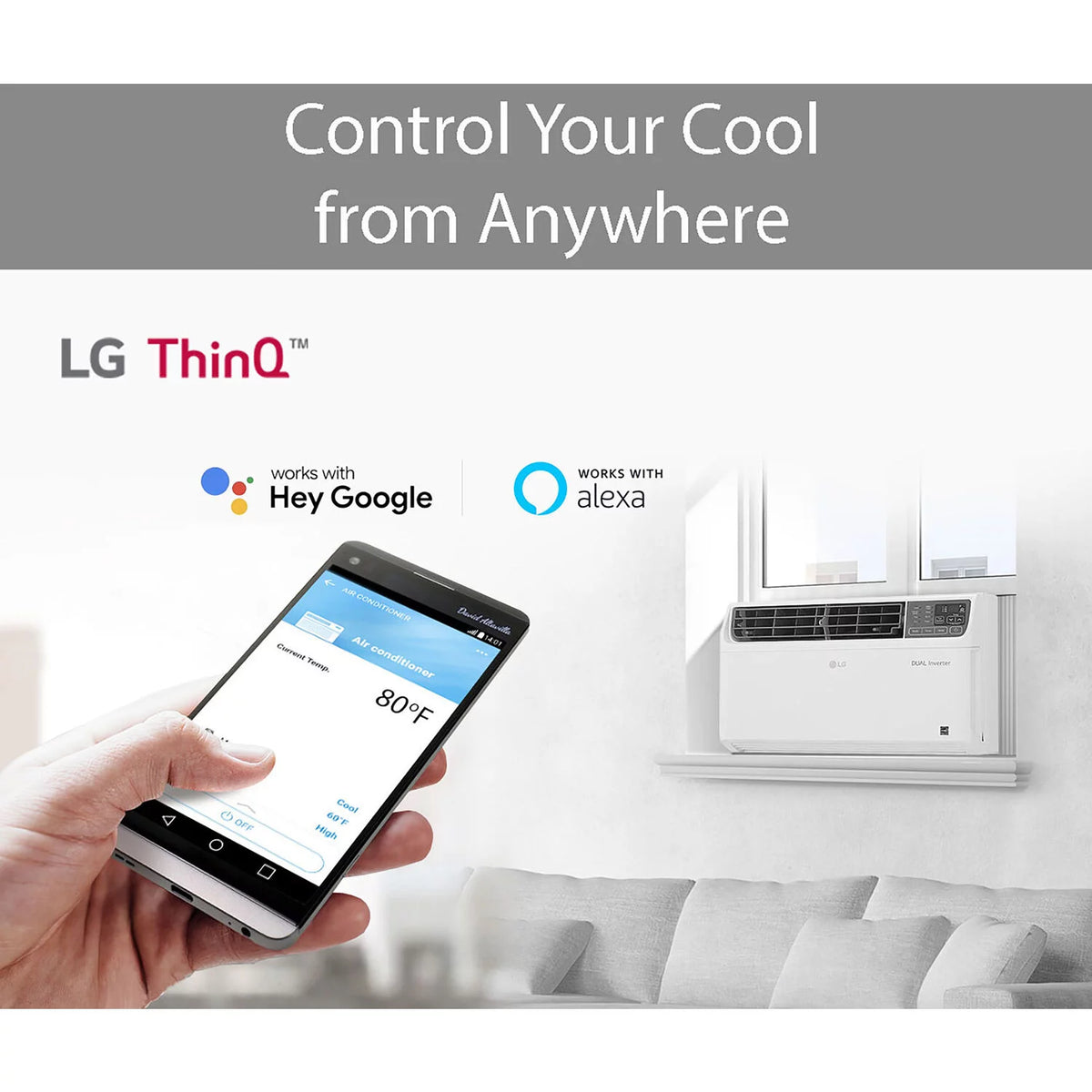 14,000 BTU Window Air Conditioner with Wi-Fi and Remote, White Z966