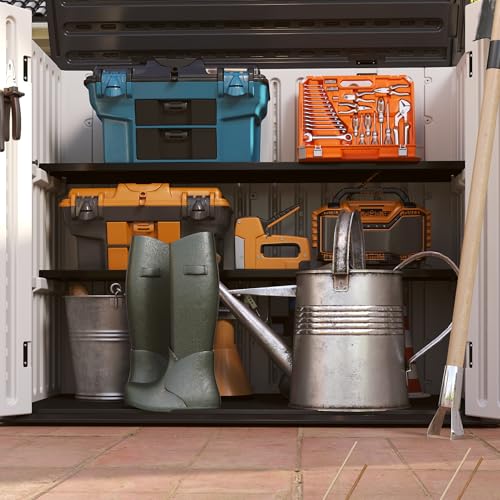 White 60 Cuft Plastic Outdoor Storage Shed E630833