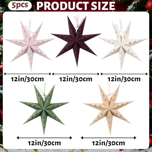Flocked Paper Star Lantern 12 inch Foldable Q470
