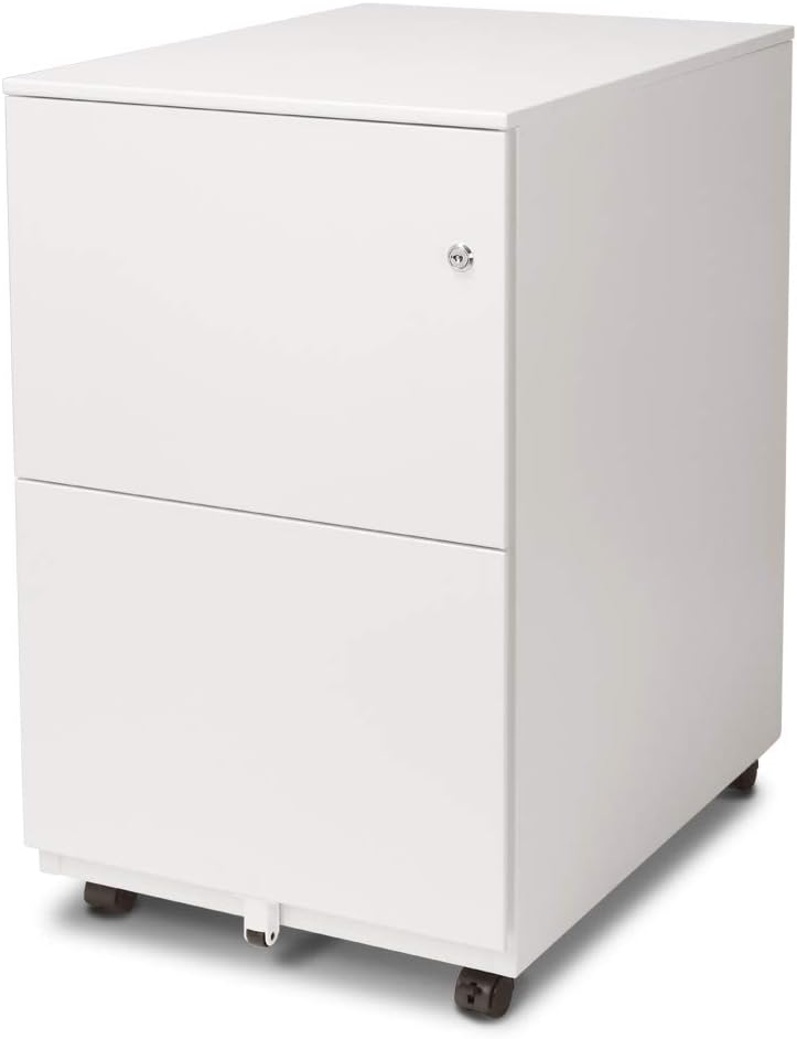 White 3 Drawer Metal File Cabinet with Lock L417
