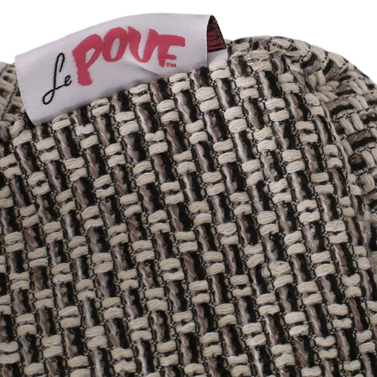 Brown Yellow Fabric Cube Pouf J778