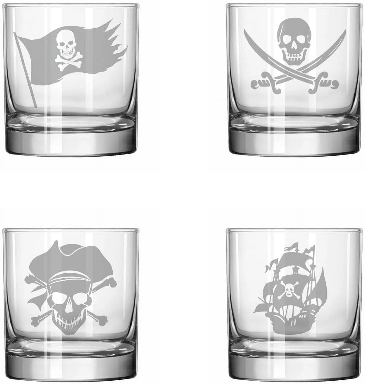Set of 4 Glass 11 oz Rocks Whiskey Glass N34862
