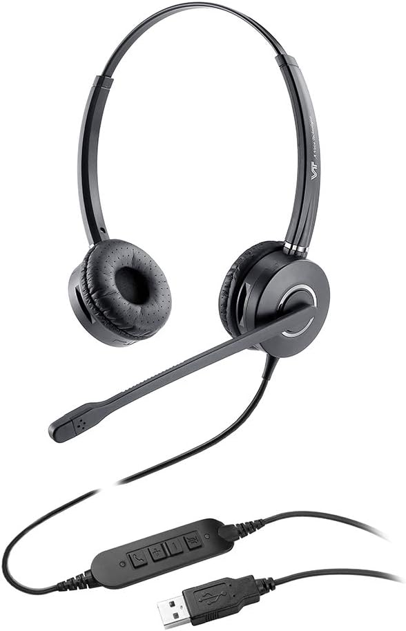 Binaural USB Computer Headset with Microphone Noise Cancelling Mic Pack of 2 P163911