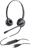 Binaural USB Computer Headset with Microphone Noise Cancelling Mic Pack of 2 P163911