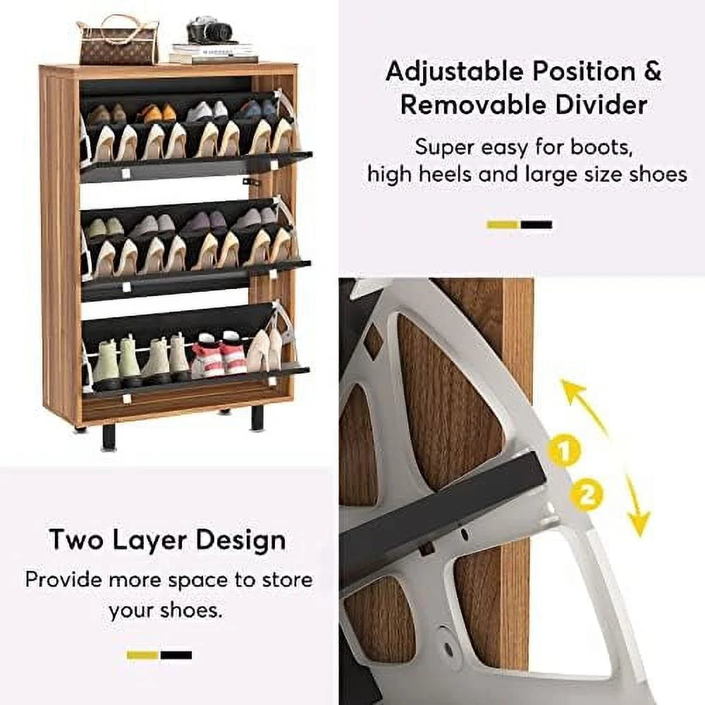White 3 Drawer Shoe Cabinet A4636