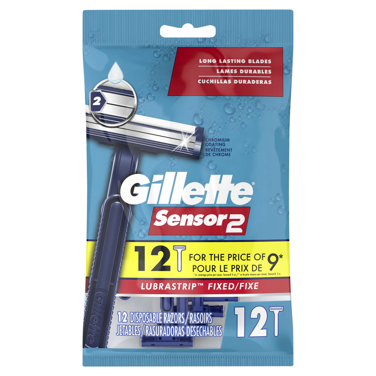 Blue 12 Count Disposable Razors S5274