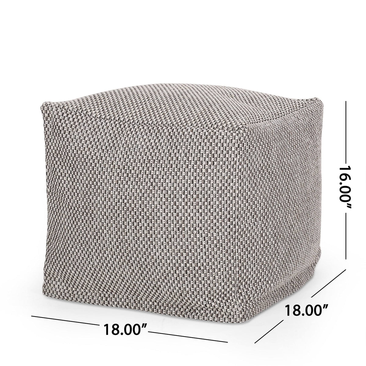Brown Yellow Fabric Cube Pouf J778