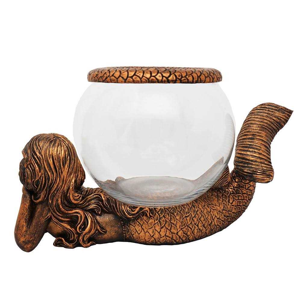 Gold Antiqued Glass Fish Bowl S22327