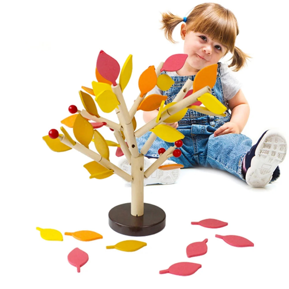 Creative Wooden Tree Blocks Building Set Toy (Yellow) Y961