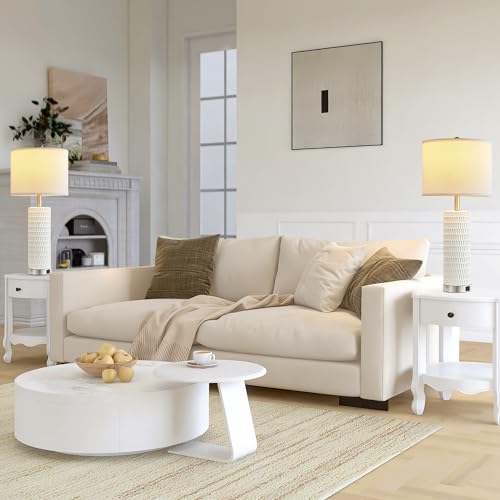 Set of 2 Tall Table Lamps with Dual USB Ports and Touch Control E44896