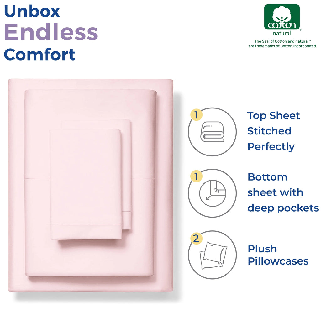 Egyptian Cotton 400 Thread Count Full Size 4 PC Bed Sheet Set S206825