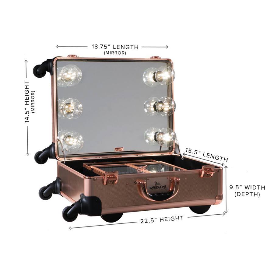 Rose Gold Bling Vanity Travel Train Case Z96122