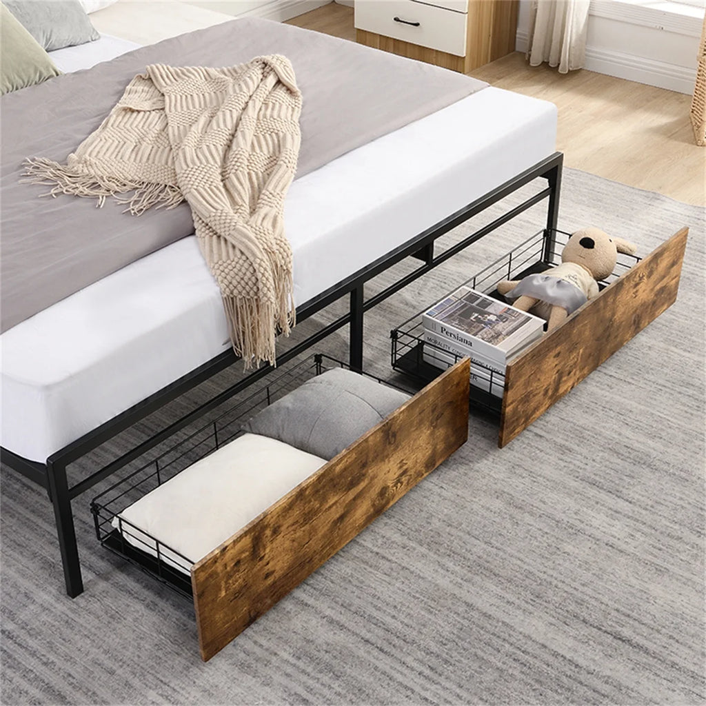 Full Bed Frame with Storage Headboard G57571