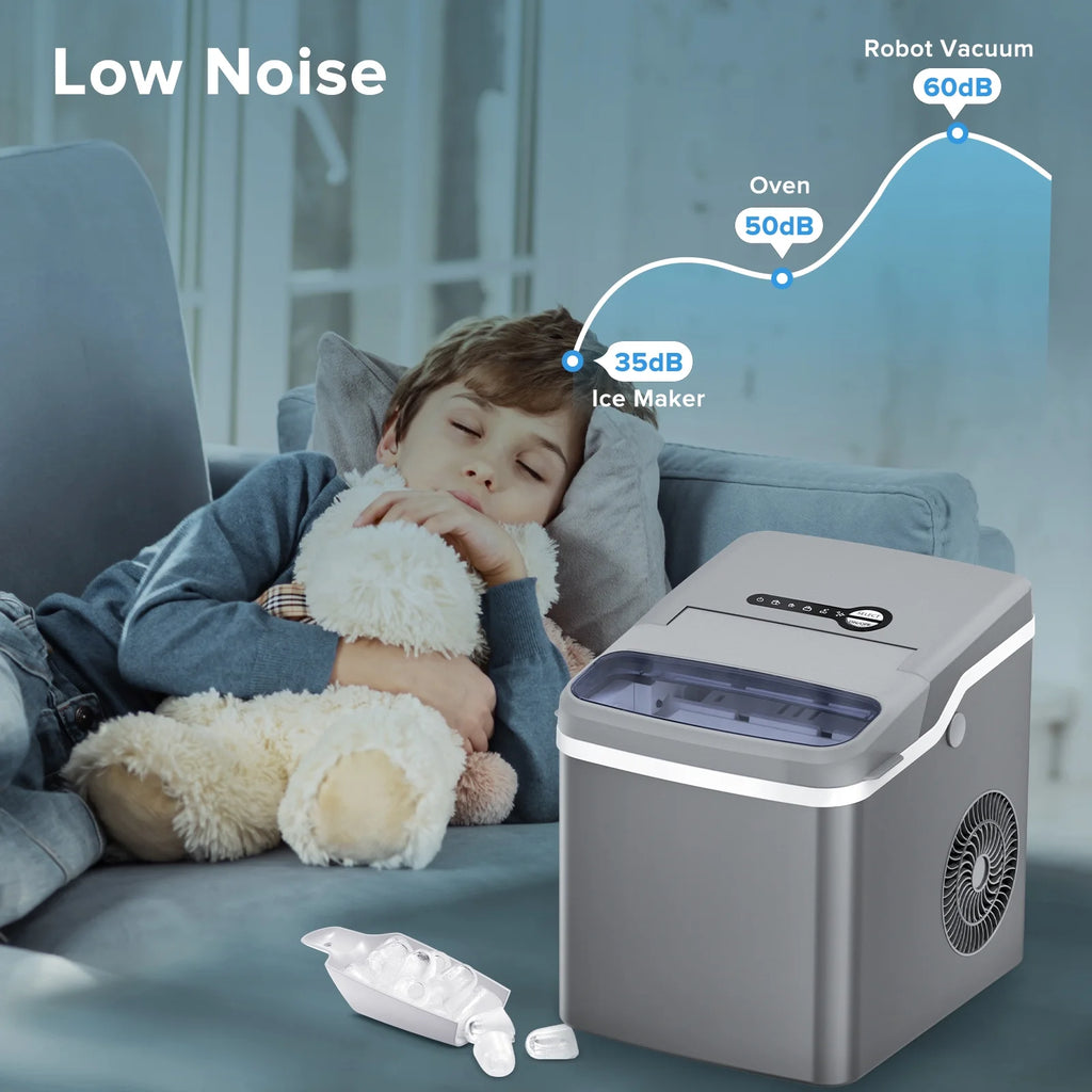 Portable Countertop Ice Maker with Ice Scoop and Basket Z730701