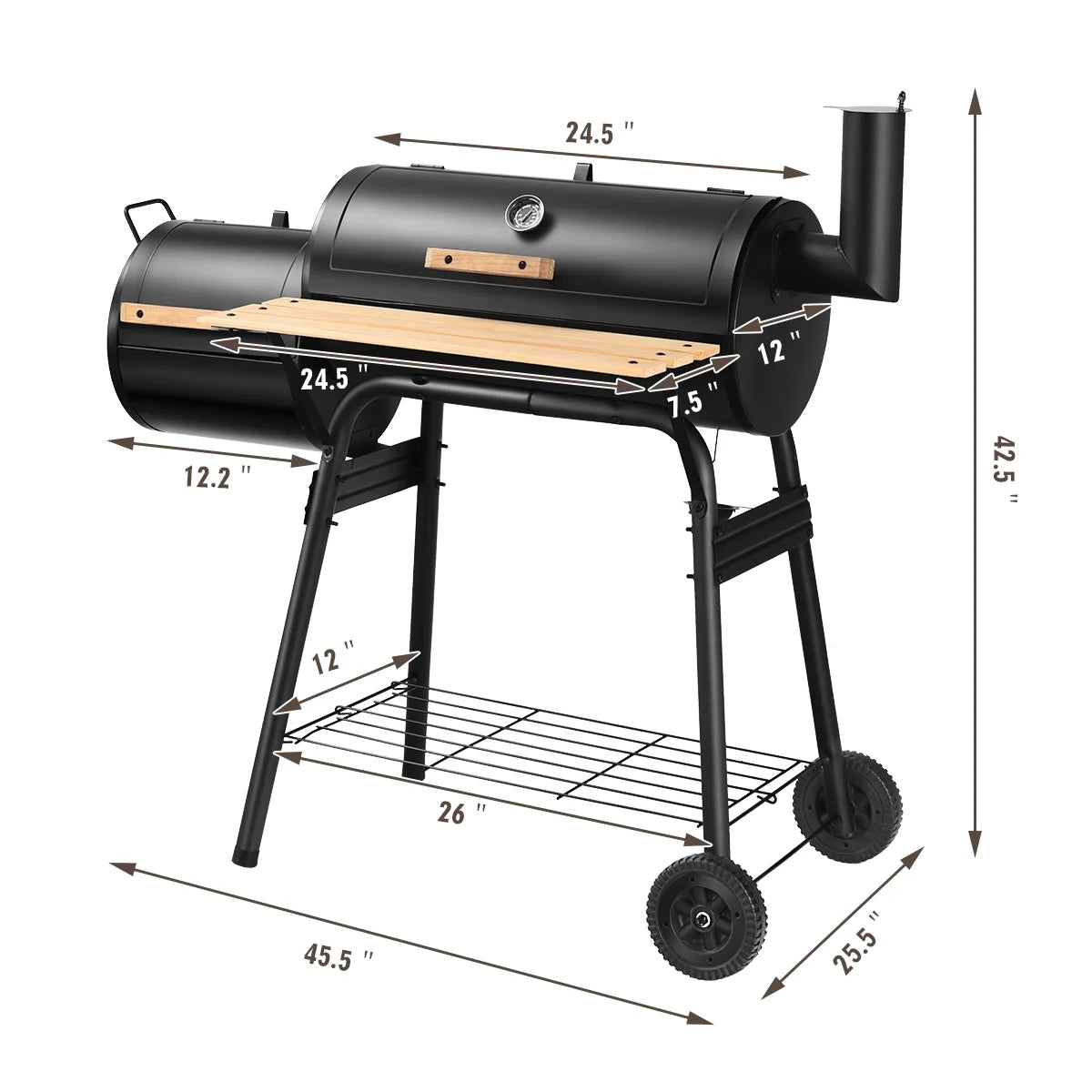 Outdoor BBQ Charcoal Grill Smoker P219