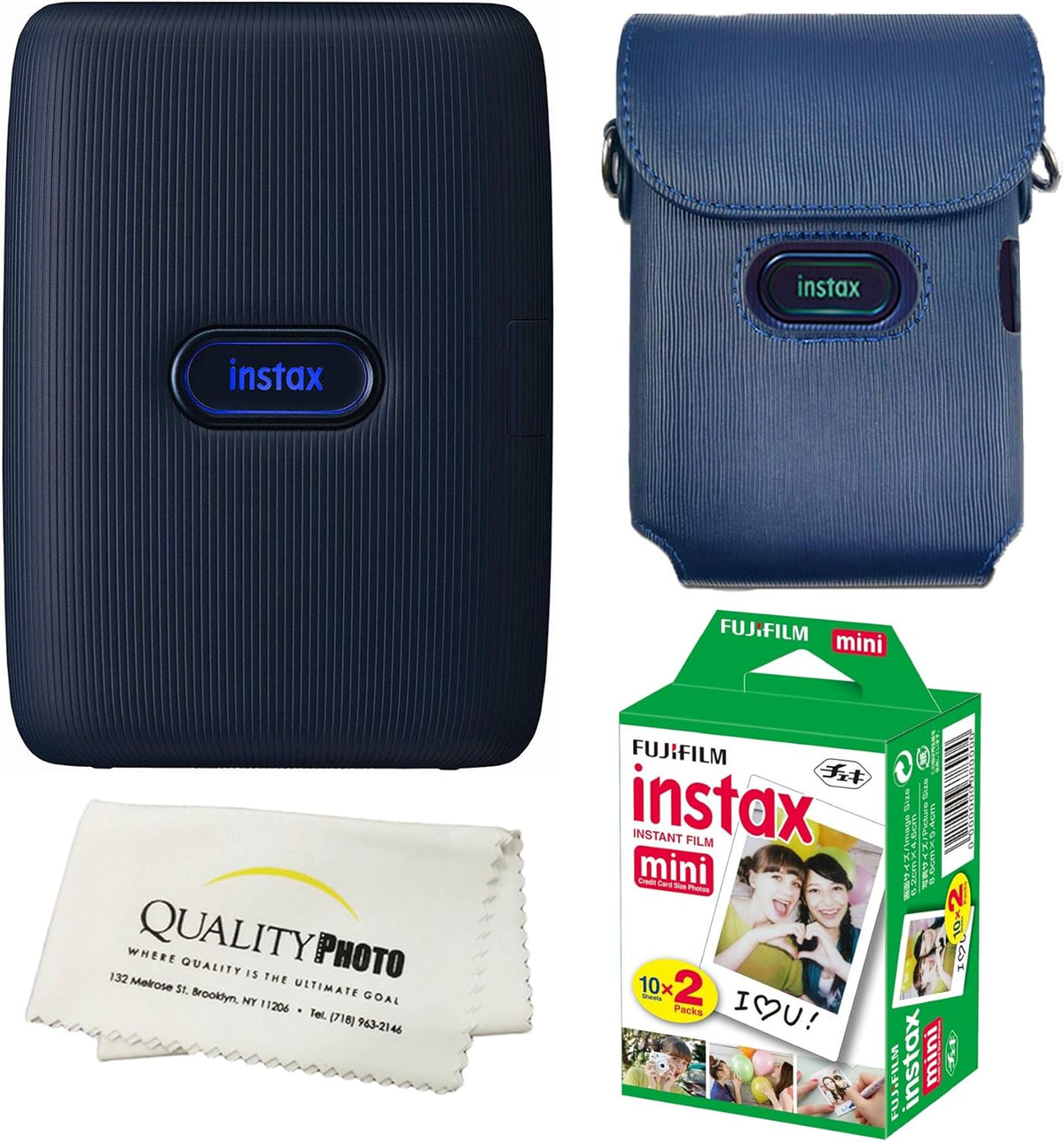 Instax Mini Link Smartphone Printer Bundle with Case and 20 Films E67185