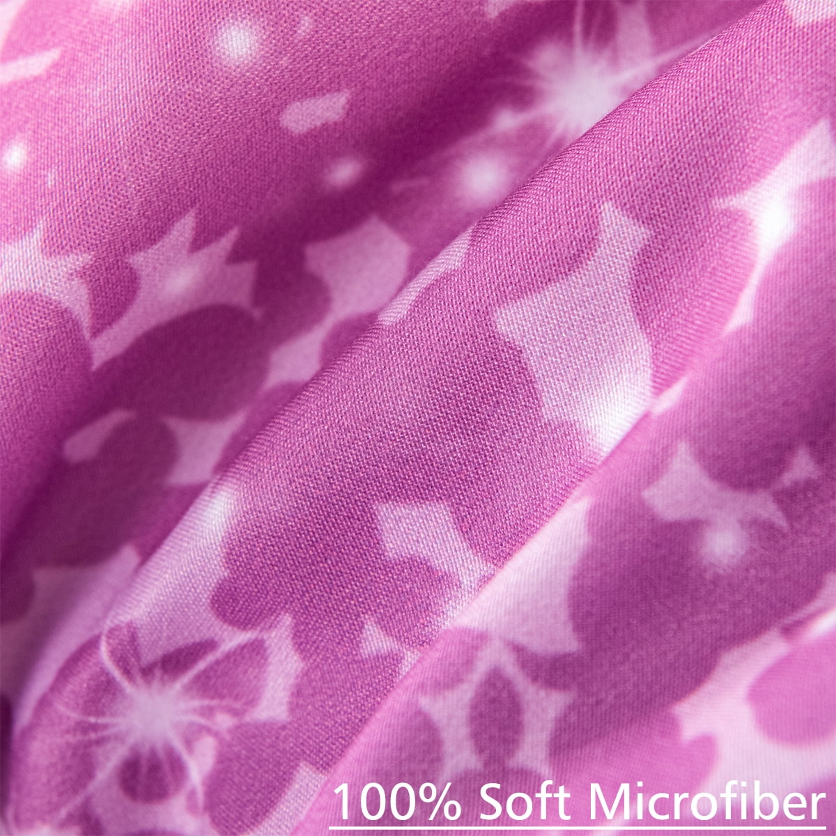 6Pcs Twin Gradient Pink Purple Glitter Comforter Sets O945