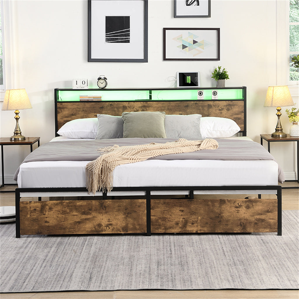 Full Bed Frame with Storage Headboard G57571