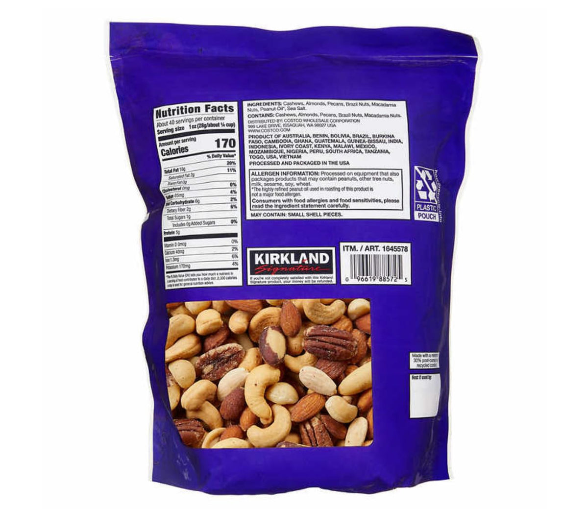 Salted Mixed Nuts, 2.5 lbs T884694