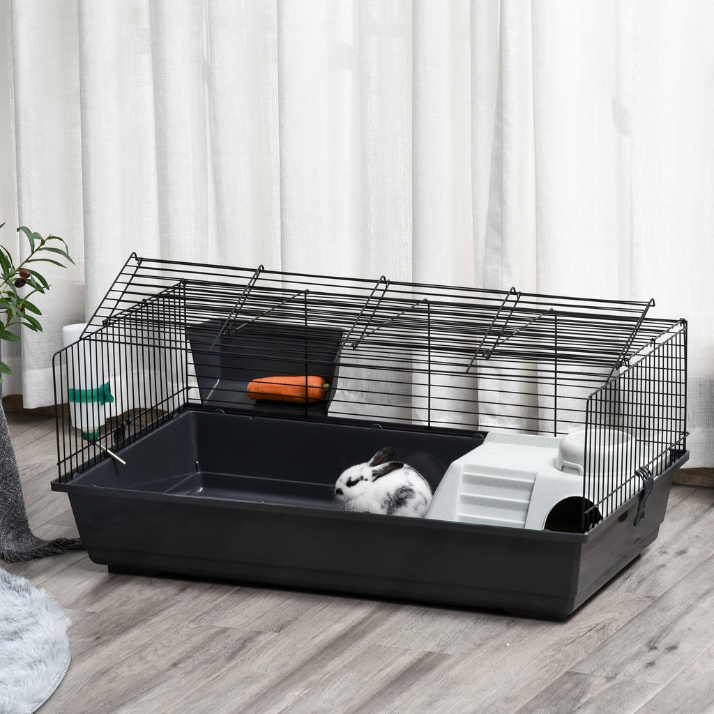 Small Animal Cage Rolling Rabbit Hutch with Detachable Stand B5977