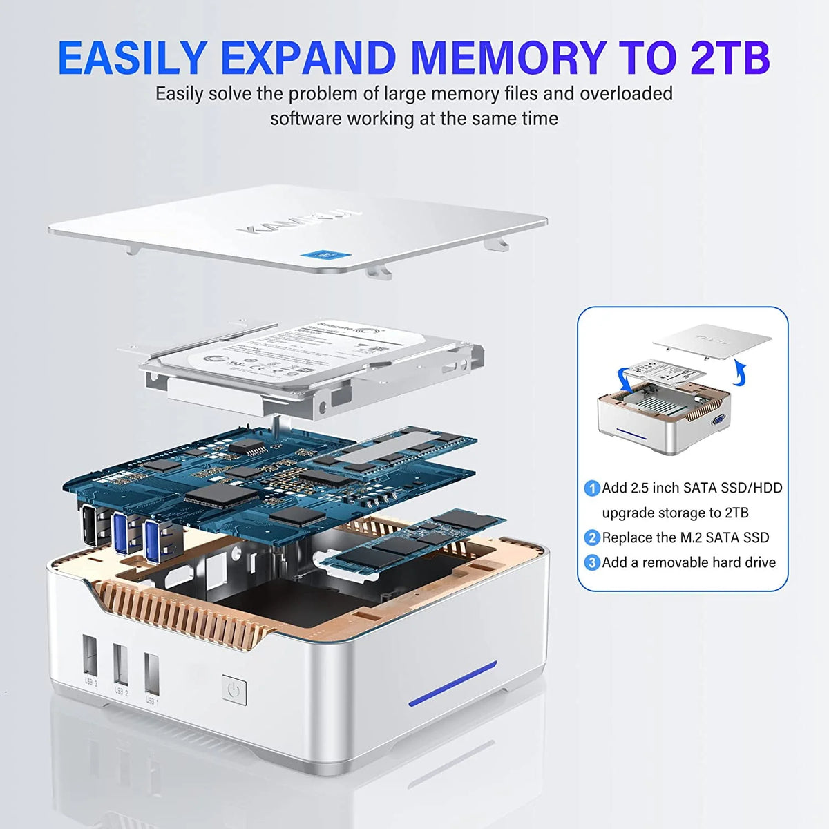 Mini PC N95 CPU 16GB 512GB Windows 11 pro 4K UHD J45132