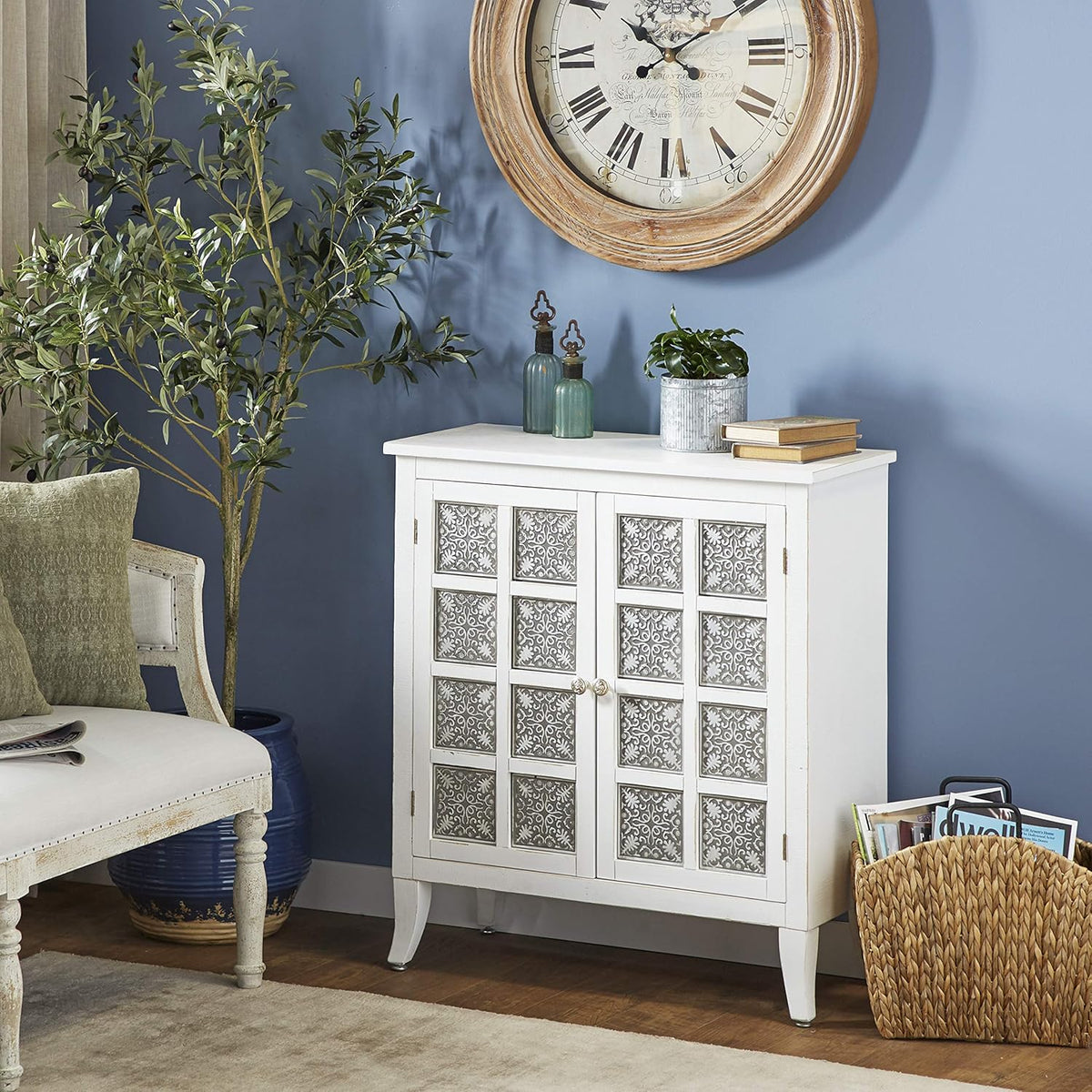 Modern Wood and Metal 2-Door Cabinet X64951