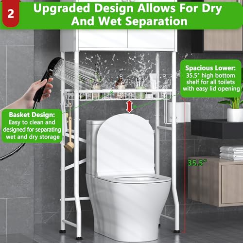 White Over The Toilet Storage Cabinet with 2 Doors C687682