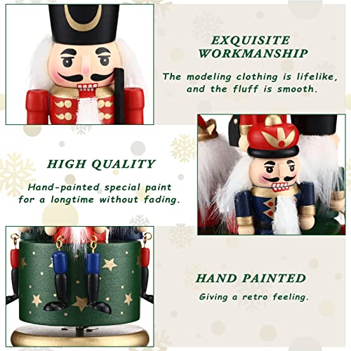 Nutcracker Music Box Wooden Nutcracker Soldier Toy Handmade Nutcracker Figures Christmas Nutcrackers Soldiers Wind up Musical Box Clockwork Christmas Music Box Z604
