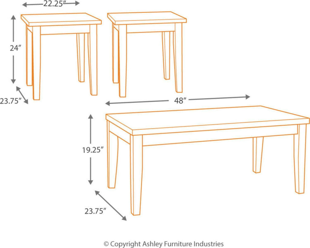 3-Piece Occasional Table Set Black X53606