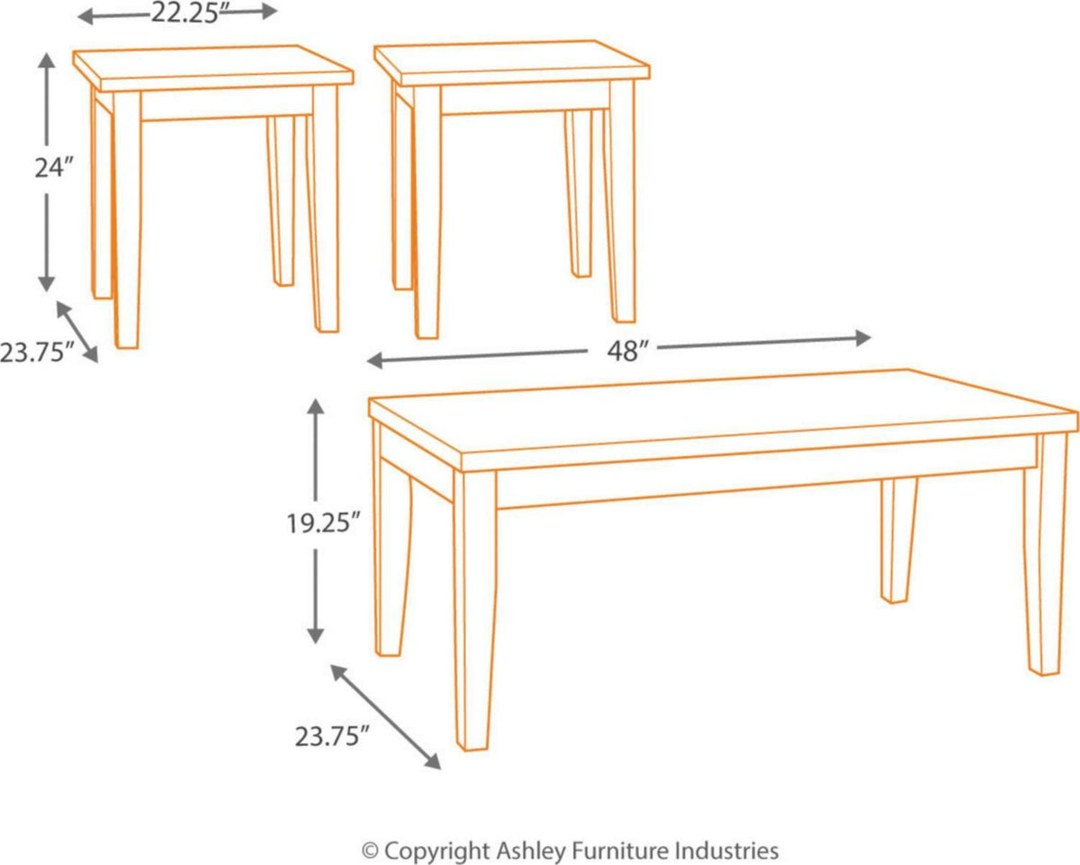 3-Piece Occasional Table Set Black X53606