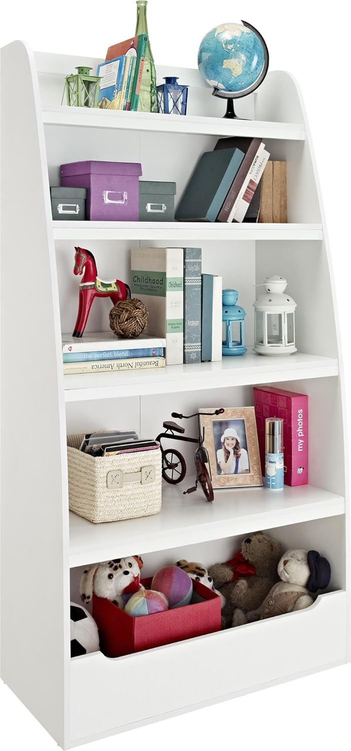 White 4 Shelf Kids' Bookcase Z662