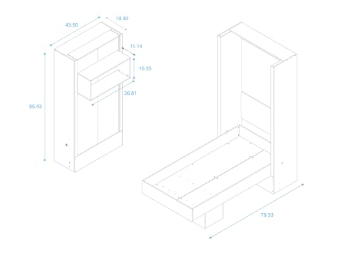 White Full Murphy Wall Bed with Shelf N467747