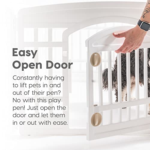 White 8-Panel Dog Playpen Y7200
