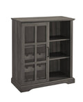 36x22 Sliding Glass Door Bar Cabinet Dark Gray B4162
