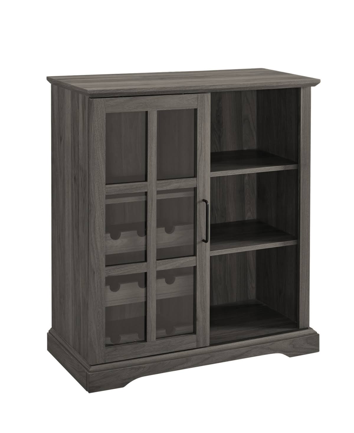 36x22 Sliding Glass Door Bar Cabinet Dark Gray B4162