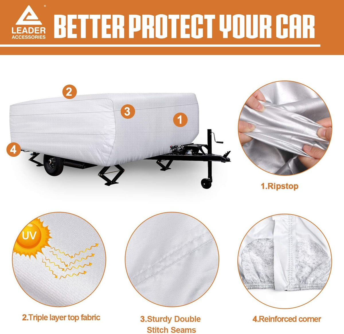 Folding Camper Cover 150D Diamond Fabric E88555