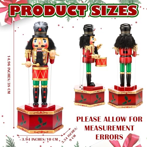 Nutcracker Music Box Wooden Nutcracker Soldier Toy Handmade Nutcracker Figures Christmas Nutcrackers Soldiers Wind up Musical Box Clockwork Christmas Music Box Z604