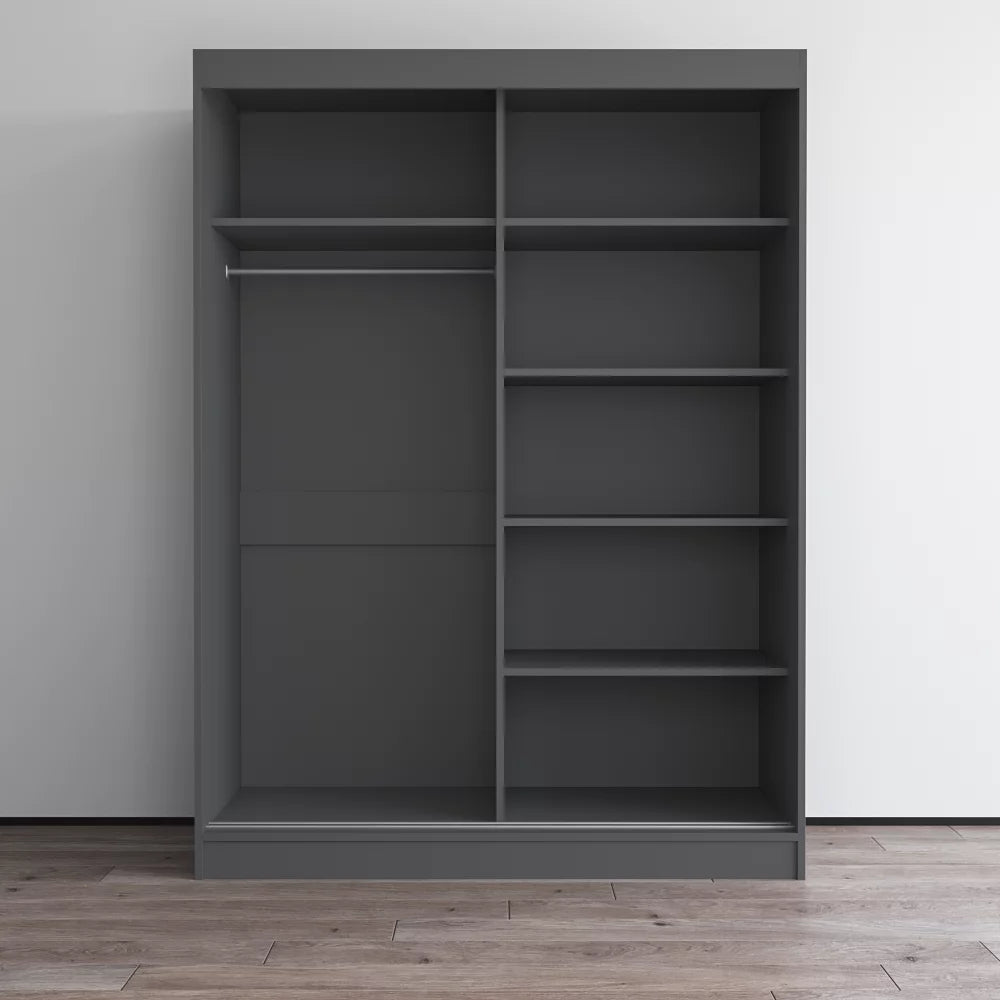 Gray 2 Door High Gloss Wardrobe Armoire Y6756