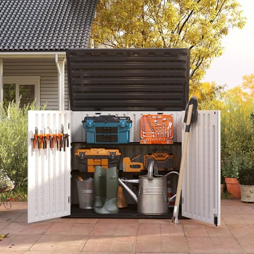 White 60 Cuft Plastic Outdoor Storage Shed E630833