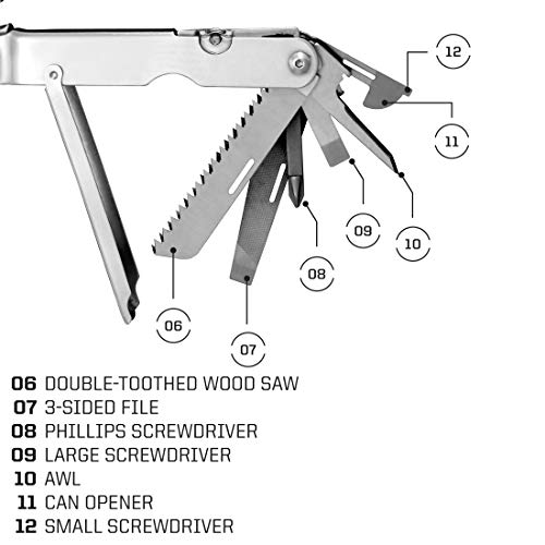 Black 420 Stainless Steel Multi-Tool with 18 Tools H2898