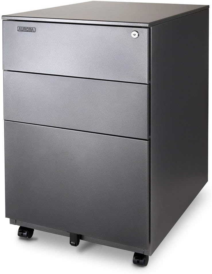 White 3 Drawer Metal File Cabinet with Lock L417