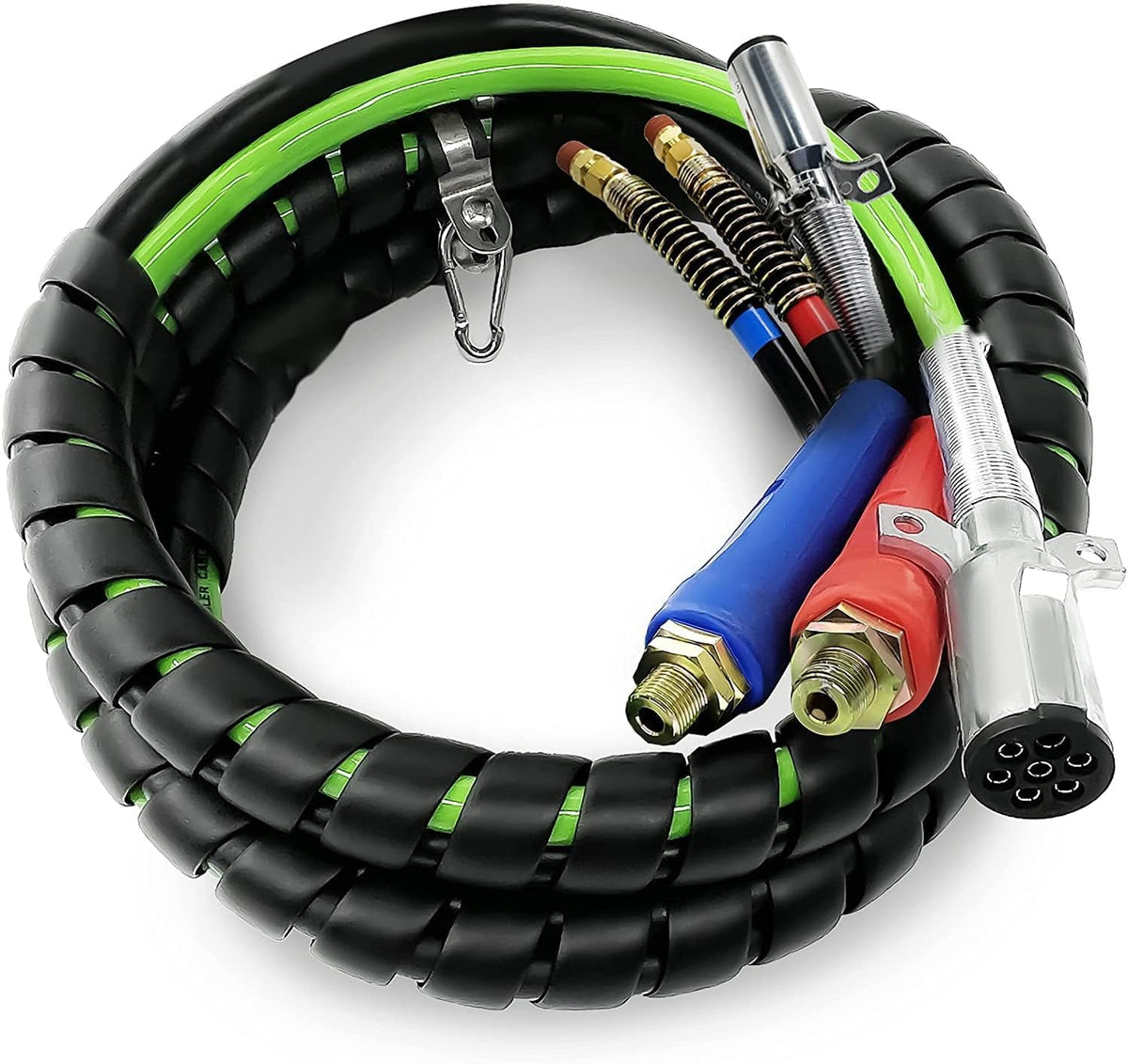 Semi Truck Trailer Tractor 3-in-1 Wrap Set ABS Air Power Line Hose Wrap 7 Way Electrical Rubber Air Hose Electrical Cable Wrap Air Line Hose 15' T118