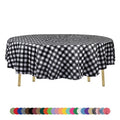 Red Gingham Checkered Plastic Round Tablecloth (12 Pack, 84in) N1882