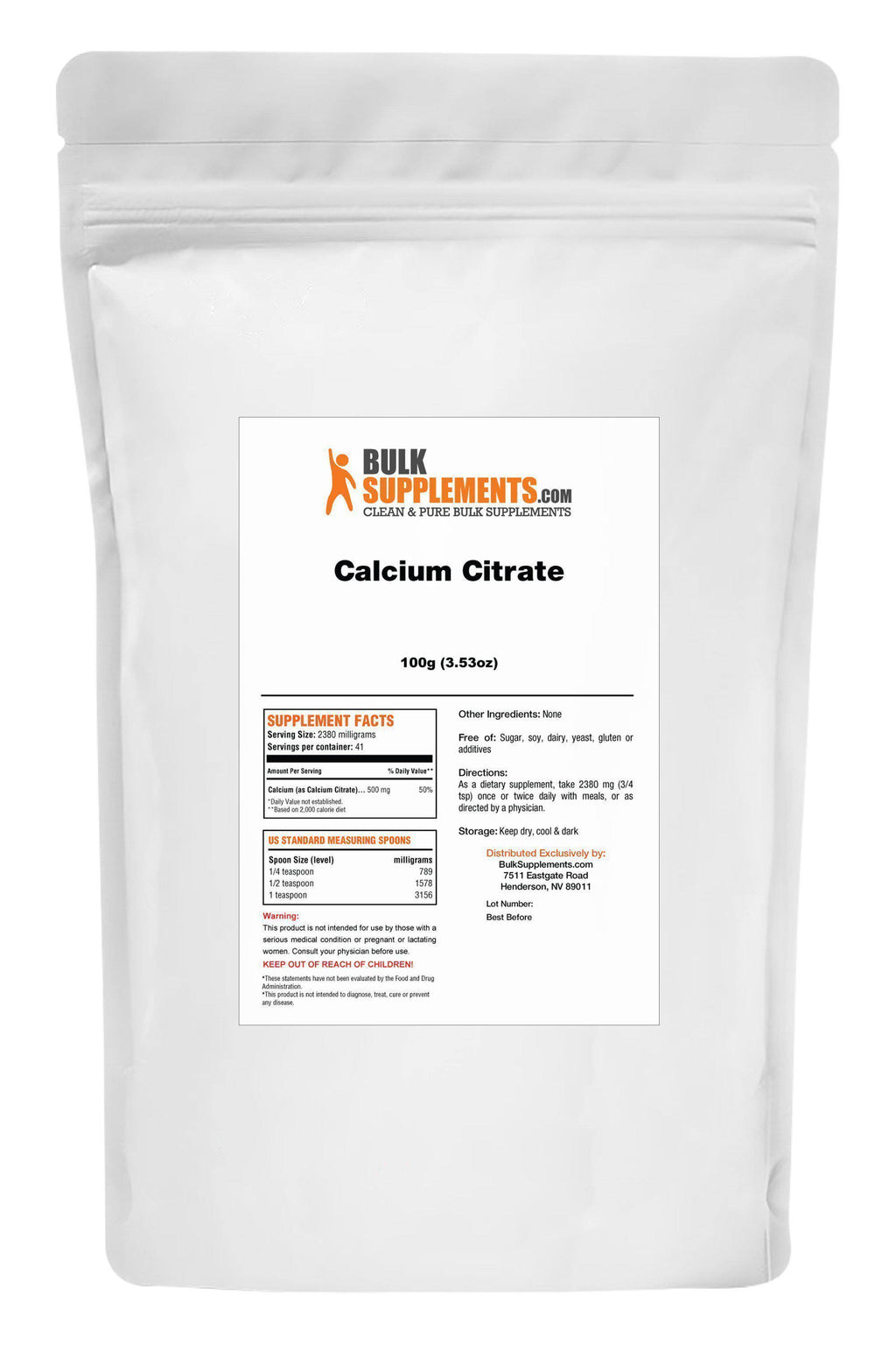 Pure Calcium Citrate Powder (5 Kilograms) C654