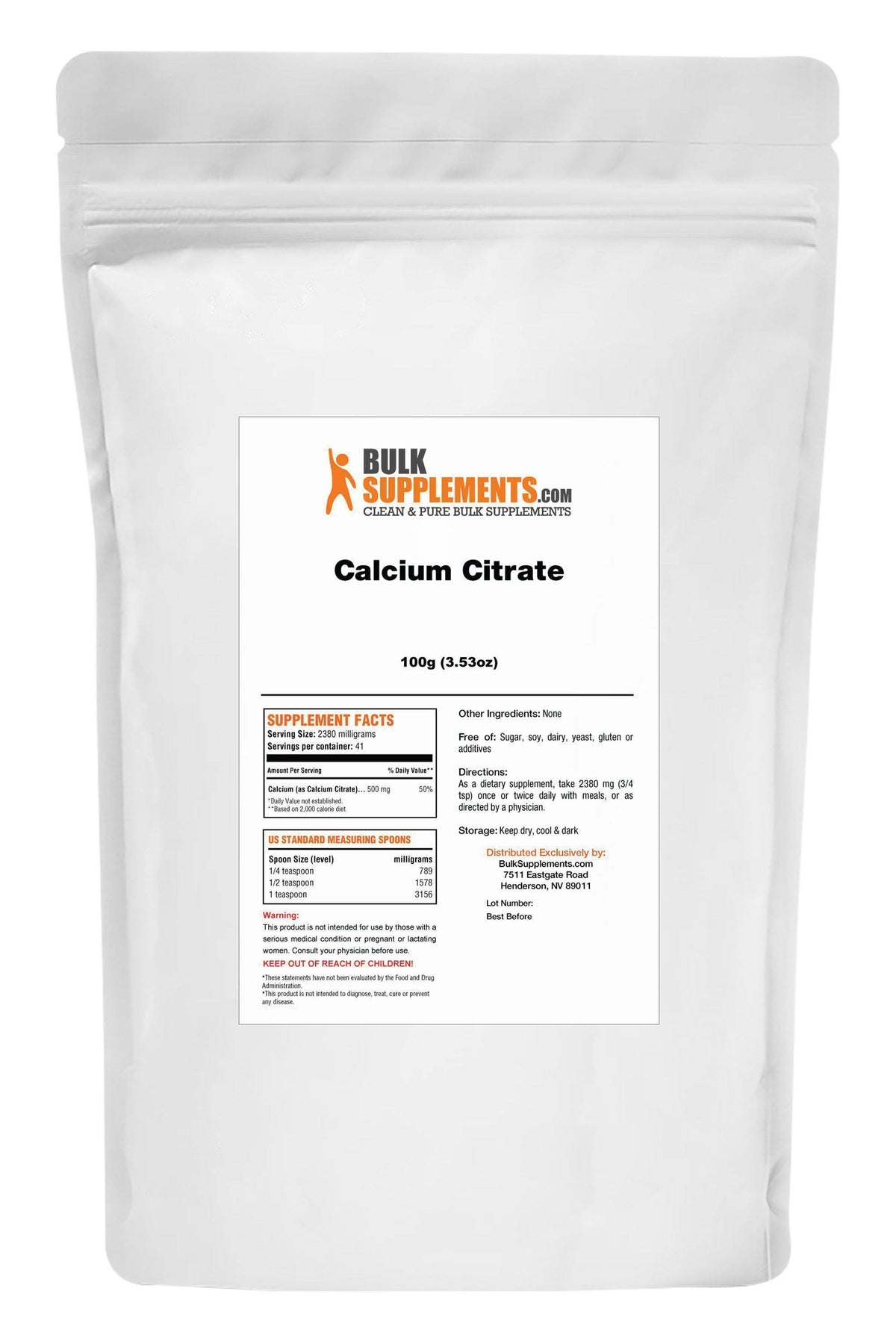 Pure Calcium Citrate Powder (5 Kilograms) C654