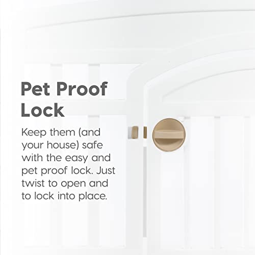 White 8-Panel Dog Playpen Y7200
