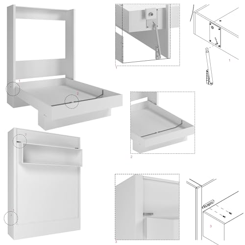 White Full Murphy Wall Bed with Shelf N467747