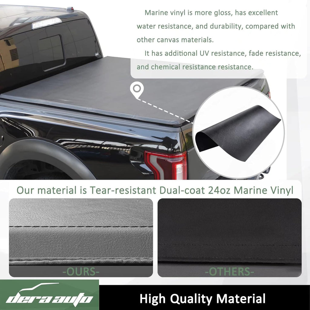 Soft Tri-Fold Truck Bed Cover 5.2ft Bed Tonneau Cover P7816