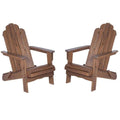 2 Piece Acacia Adirondack Chair Patio Set Dark Brown E942
